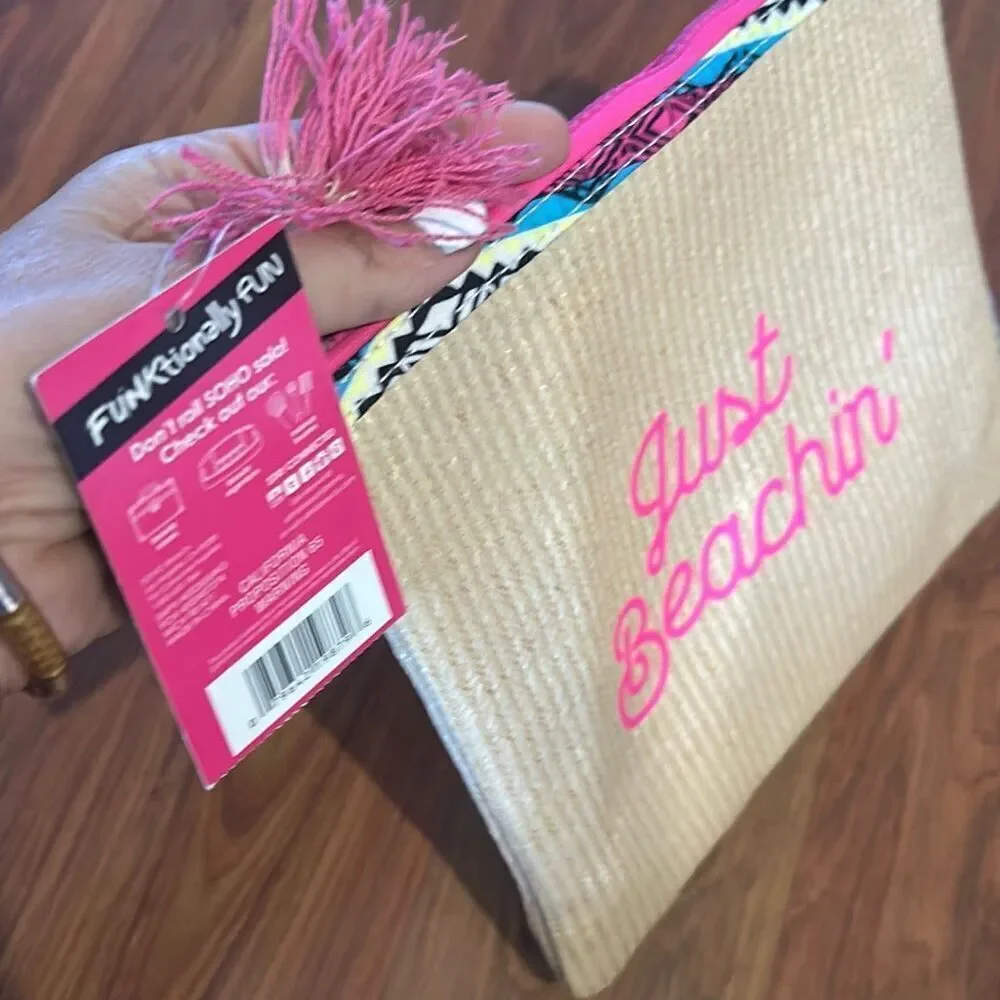 NWT London SOHO New YORK Just Beachin' clutch bag makeup case